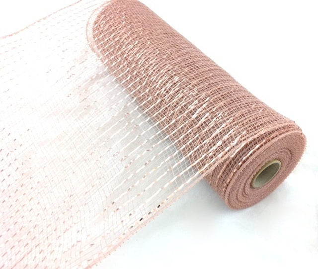 10 Inch by 10 Yard Rose Gold Metallic Mesh