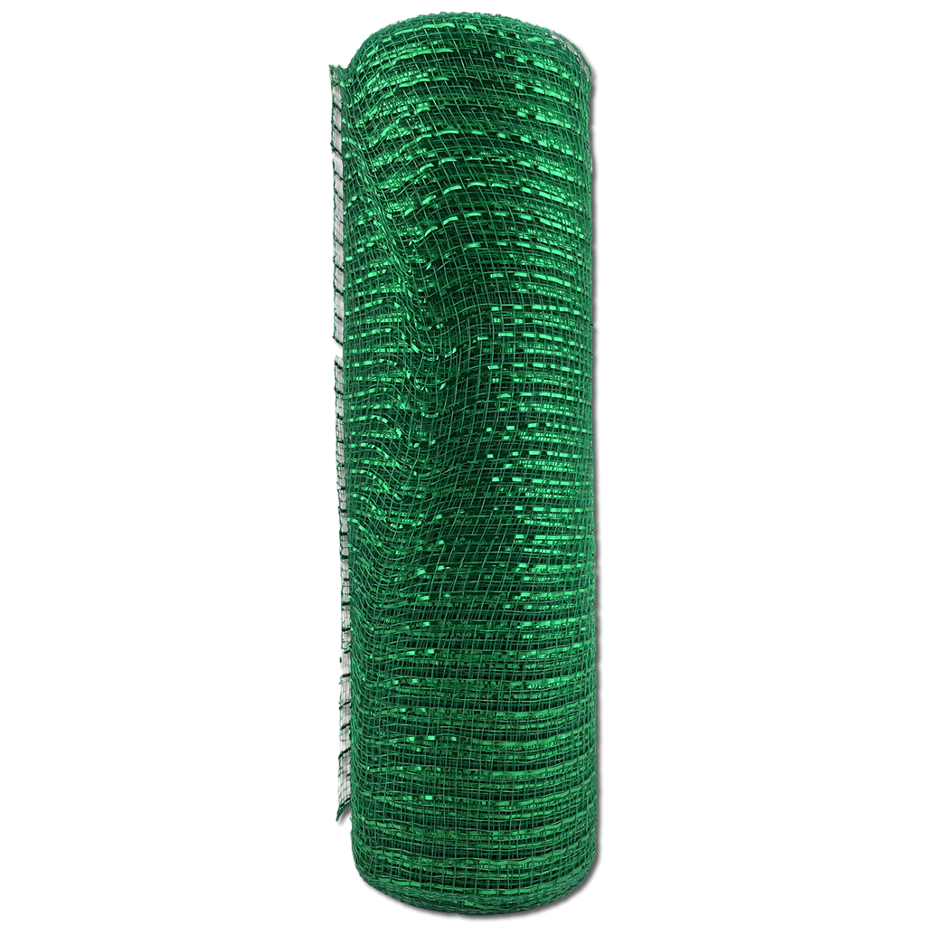 10 Inch by 10 Yard Emerald Metallic Mesh