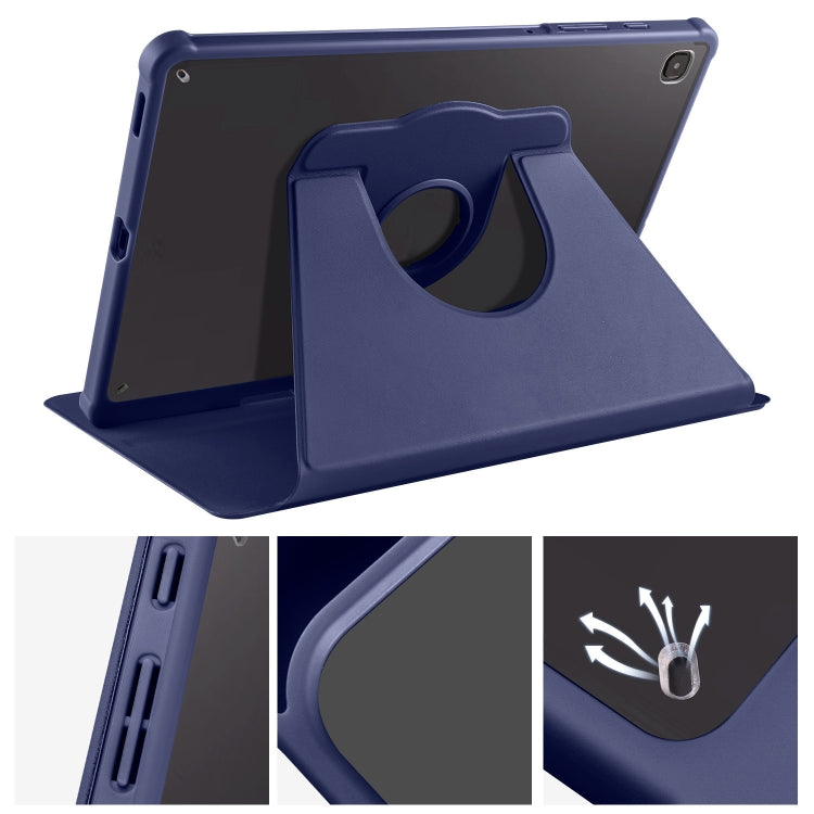360 Degree Rotation Smart Tablet Leather Case For Samsung Galaxy Tab S6 Lite(Dark Blue)