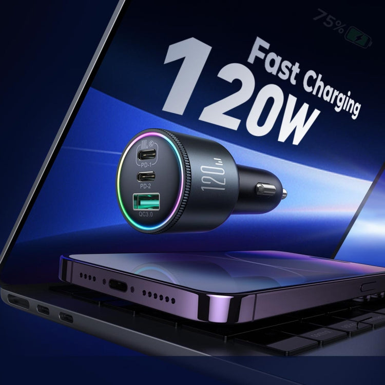 120W Dual 3-Port Car Charger