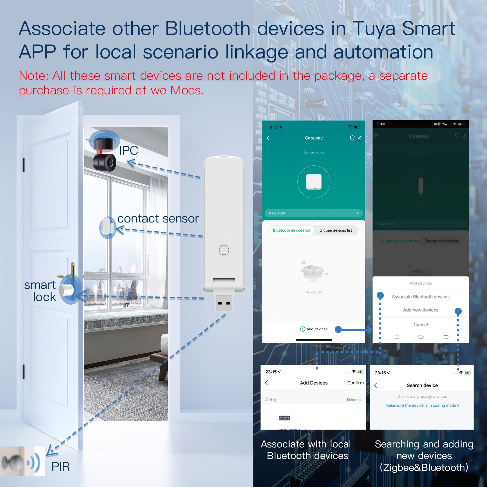 Associate other Bluetooth devices in Tuya Smart APP for local scenario linkage and automation