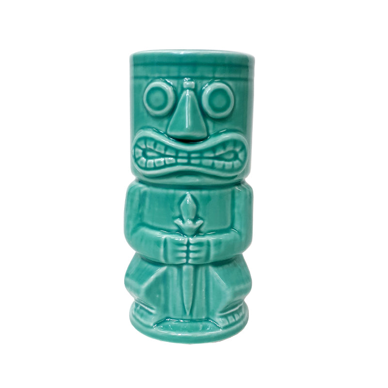 BarConic? Tiki Drinkware - Teal Stone God - 15 oz.