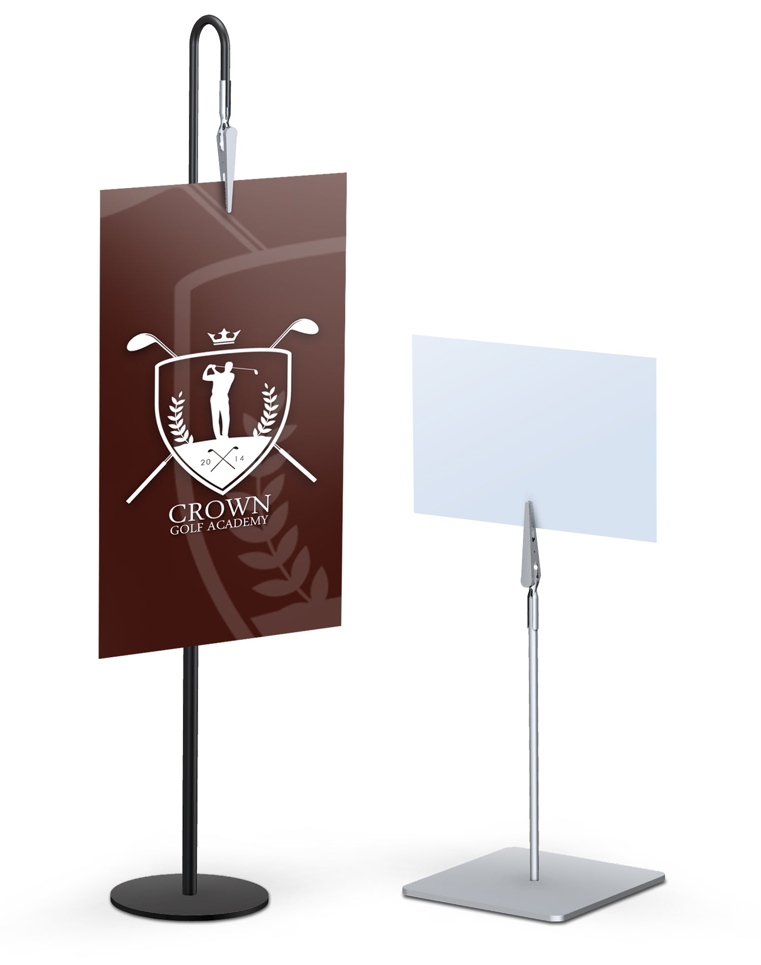 Miniclip Signholder | 18 High Rd Base | Gooseneck | Silver