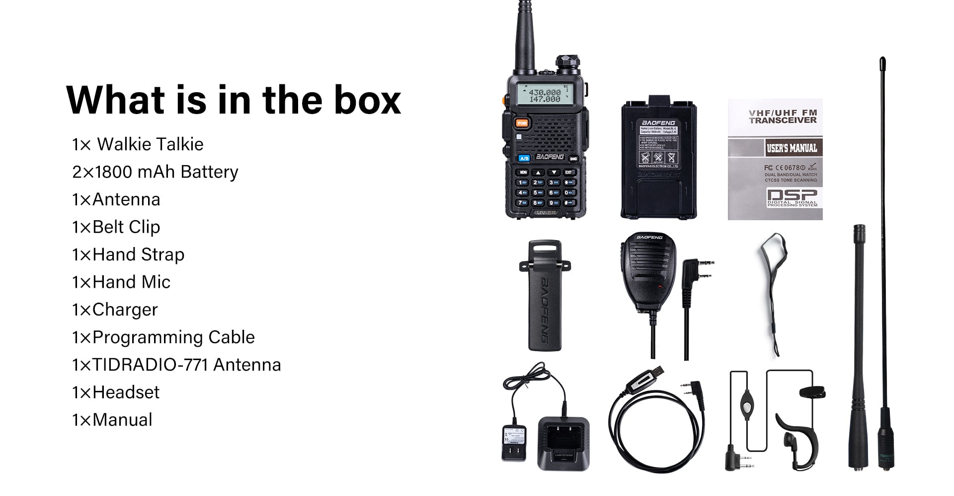 Baofeng UV-5R Dual Band Ham Radio Handheld Walkie Talkie
