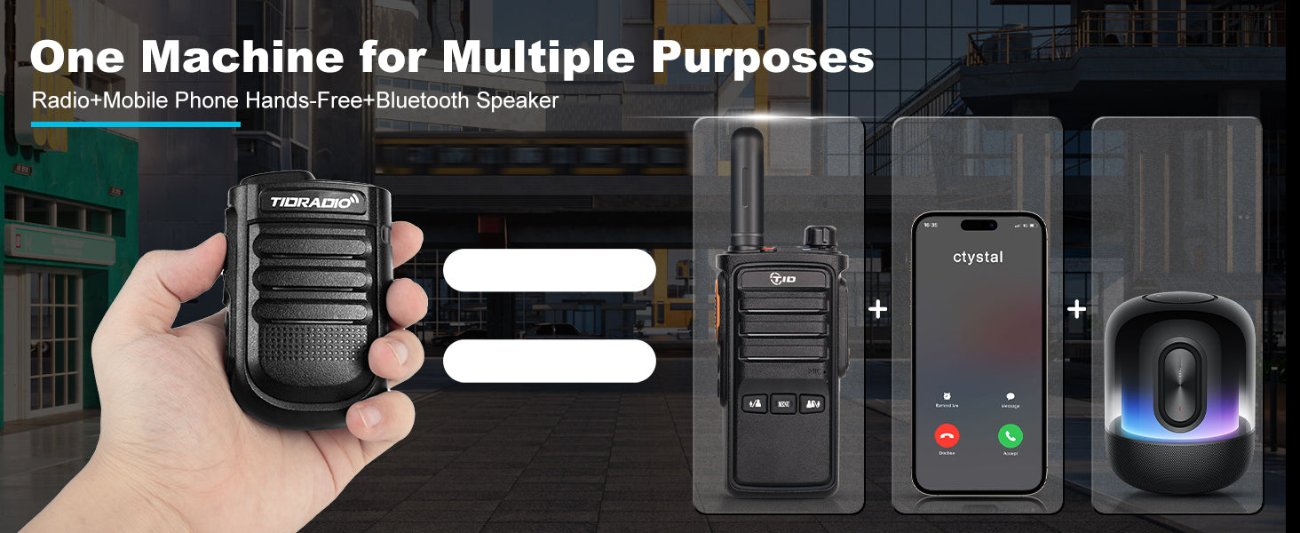 TIDRADIO Handheld Wireless Microphone with Bluetooth