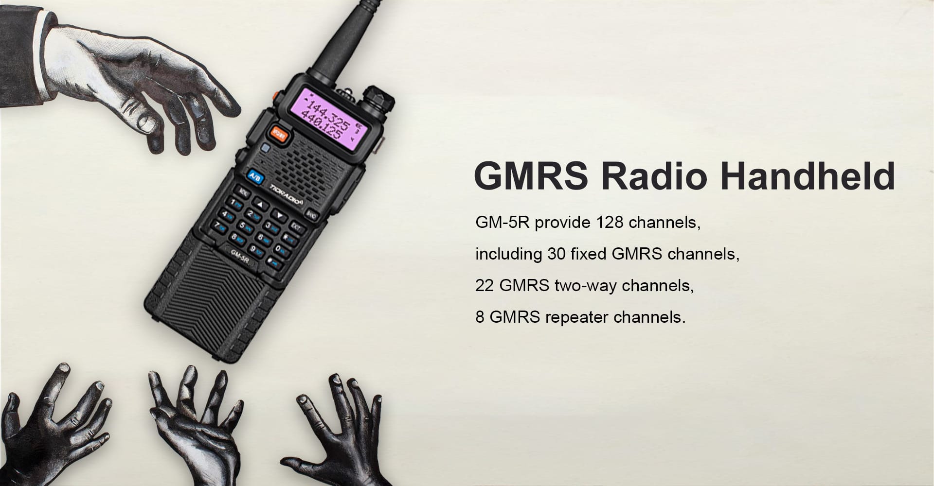 TIDRADIO GM-5R Two-Way GMRS Repeater Capable Radio