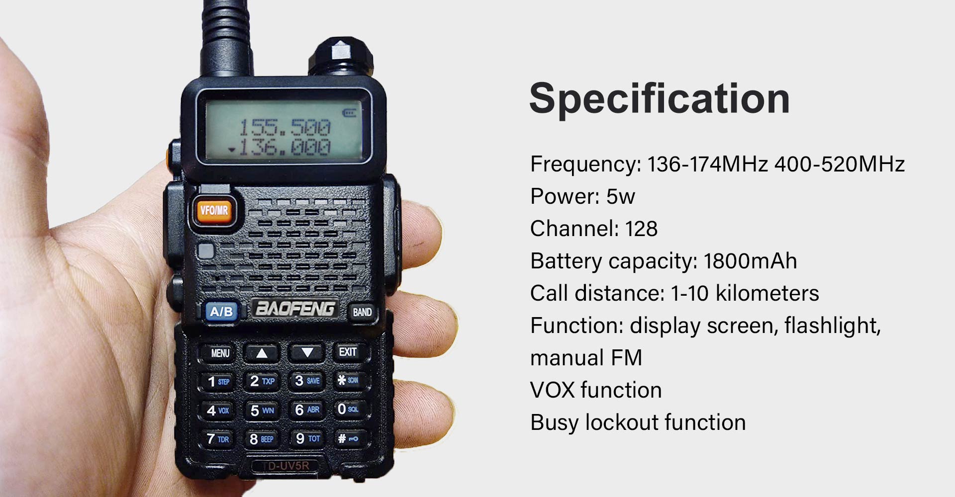 Baofeng UV-5R Dual Band Ham Radio Handheld Walkie Talkie