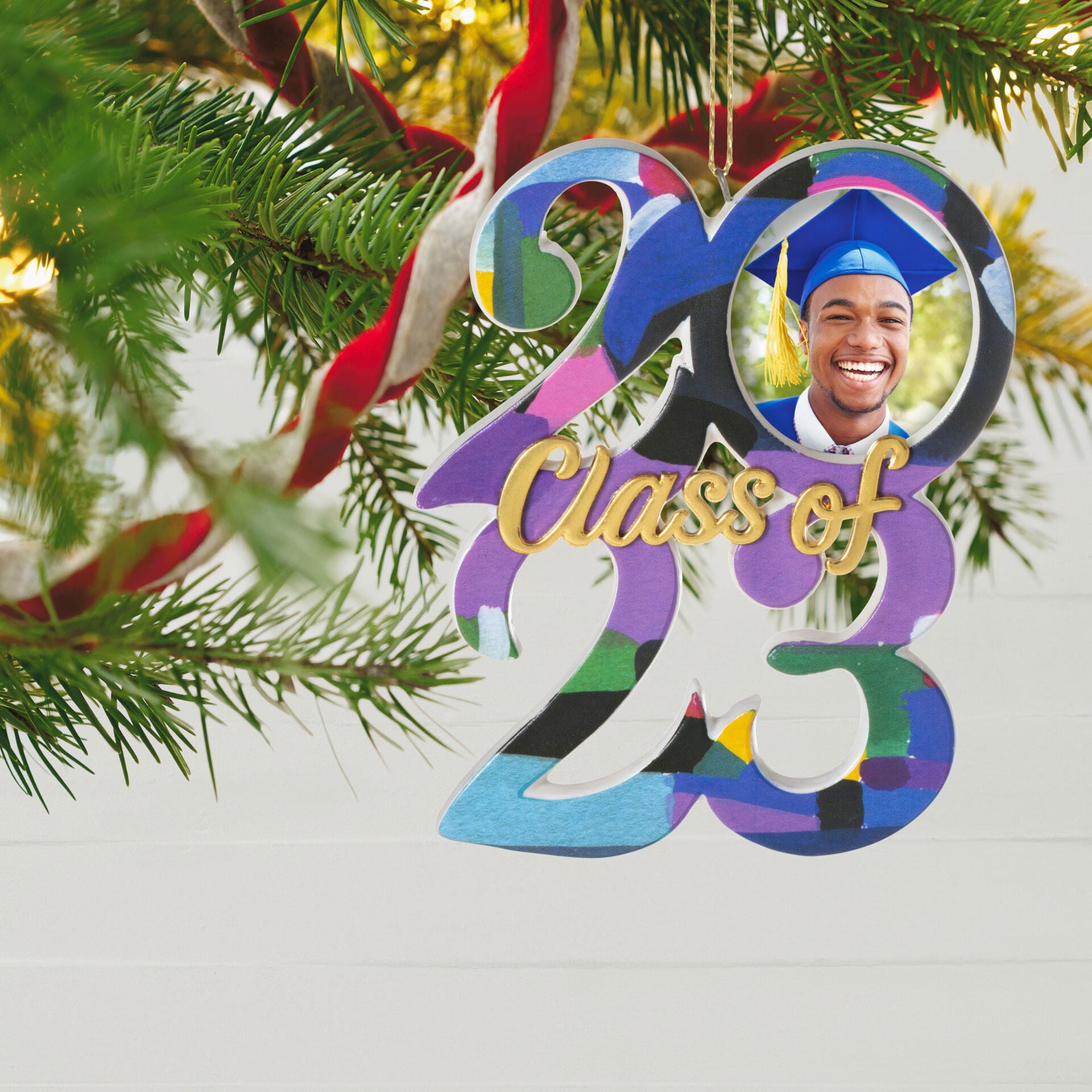 Dated 2023 Congrats, Grad! Ceramic Photo Frame Ornament