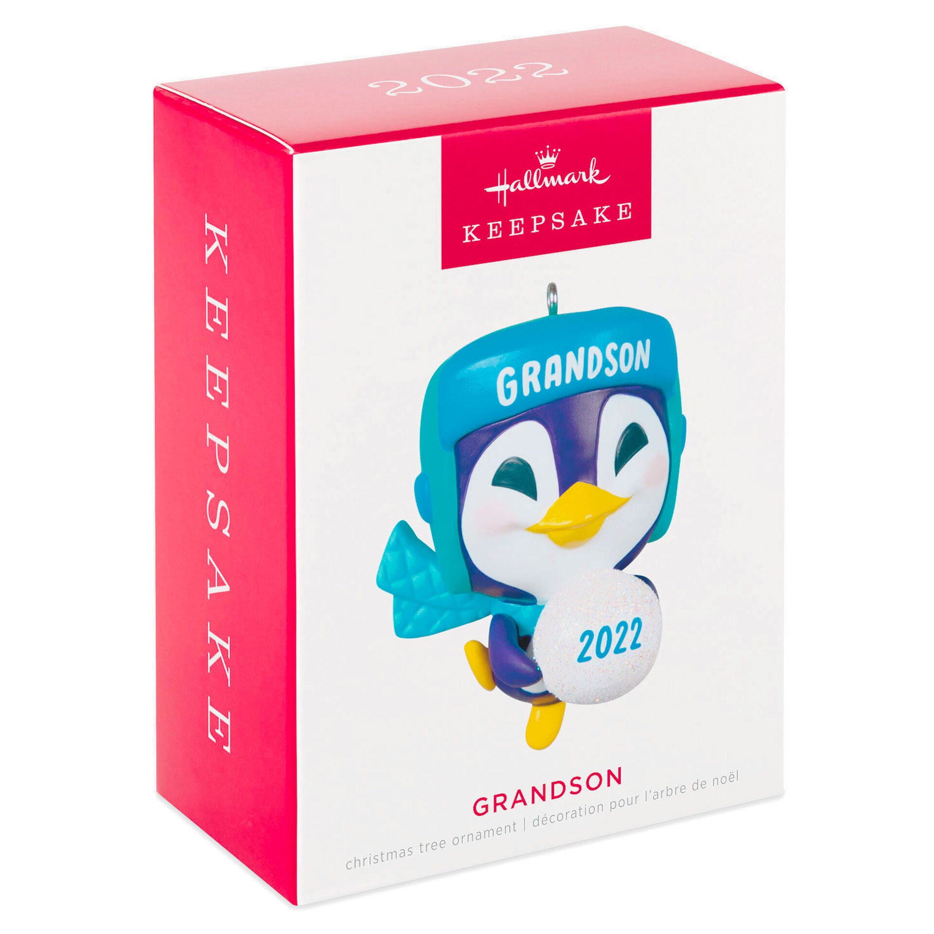 Dated 2022 Grandson Penguin Ornament