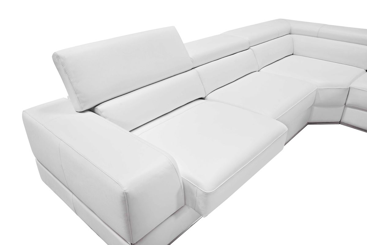 Vig Furniture Divani Casa Pella Modern White Italian Leather Sectional Sofa