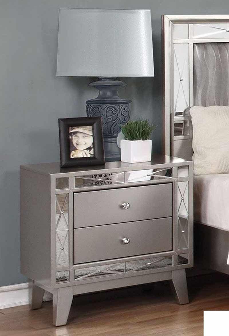 Coaster Furniture - Leighton Metallic Mercury Panel 6 Piece Bedroom Set - 204921Q-S6