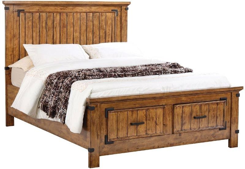 Coaster Furniture - Brenner Rustic Honey 5 Piece Full Panel Storage Bedroom Set - 205260F-5Set