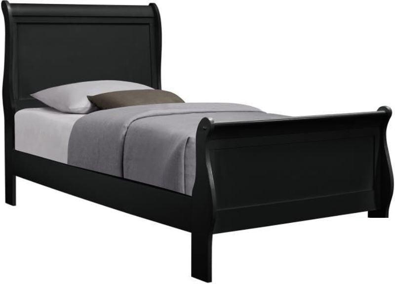 Coaster Furniture - Louis Philippe 5 Piece Black Youth Sleigh Bedroom Set - 212411T-S5