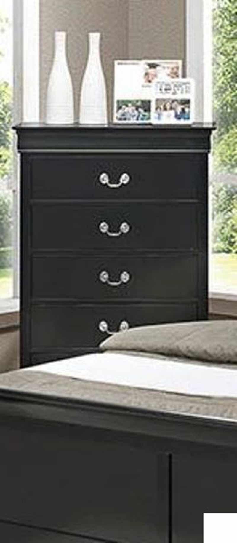 Coaster Furniture - Louis Philippe 6 Piece Black Sleigh Bedroom Set - 212411Q-S6