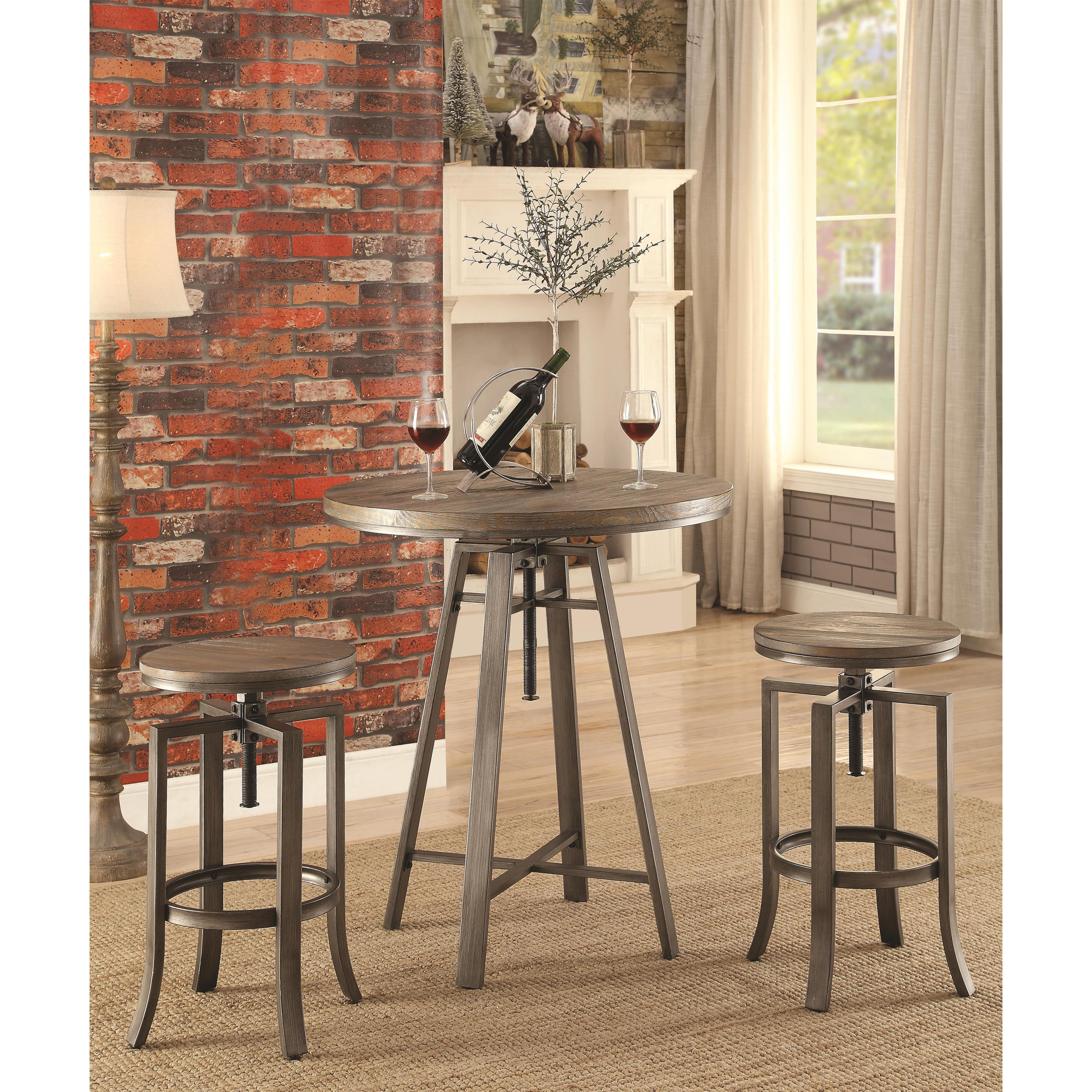 Coaster Furniture 101811 3 Pc Adjustable Height Dining Set