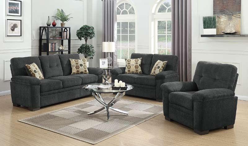 Coaster Furniture - Fairbairn Charcoal 2 Piece Sofa Set - 506584-S2