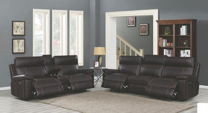 Coaster Furniture - Albany 2 Piece Brown Power Reclining Power Headrest Living Room Set - 603291Pp-S2