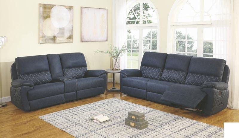 Coaster Furniture - Variel 3 Piece Blue Reclining Living Room Set - 608991-S3