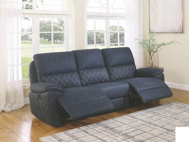 Coaster Furniture - Variel 3 Piece Blue Reclining Living Room Set - 608991-S3