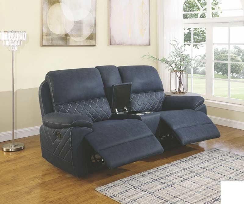 Coaster Furniture - Variel 3 Piece Blue Reclining Living Room Set - 608991-S3