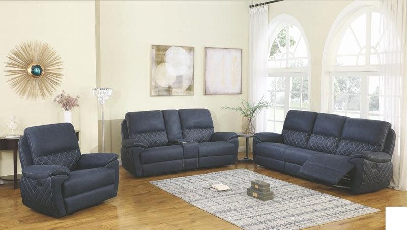Coaster Furniture - Variel 3 Piece Blue Reclining Living Room Set - 608991-S3