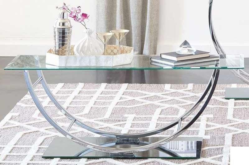 Coaster Furniture - Chrome Glass Top 2 Piece Occasional Table Set - 704988-S2