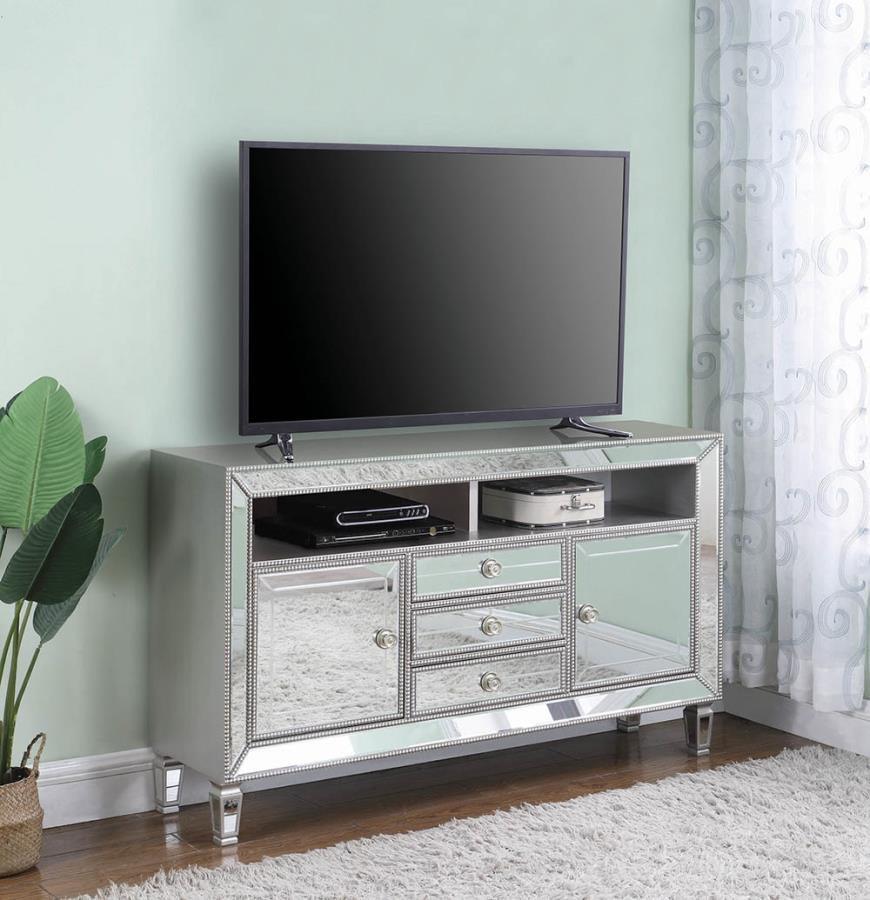 Coaster Furniture - Tv Console With 3 Drawer In Metallic Platinum - 722272