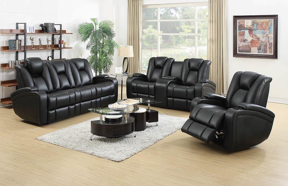 Delange - Zimmerman Faux Leather Power Motion Living Room Set