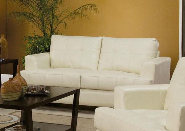 Coaster Furniture - Samuel Cream Leather Sleeper Sofa And Loveseat Set - 501690-92