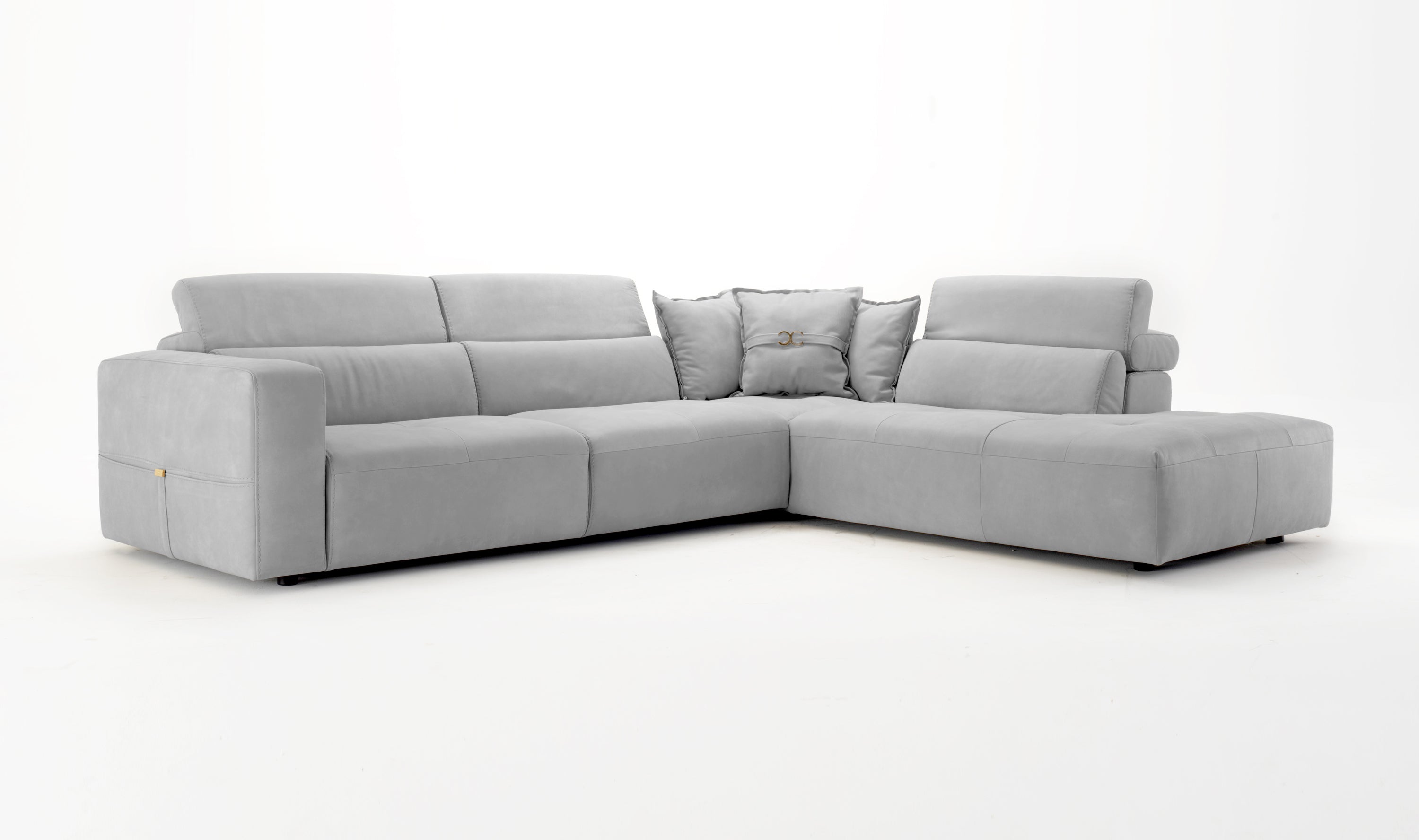 Vig Furniture Lamod Italia Grande - Italian Light Grey RAF Chaise Sectional Sofa