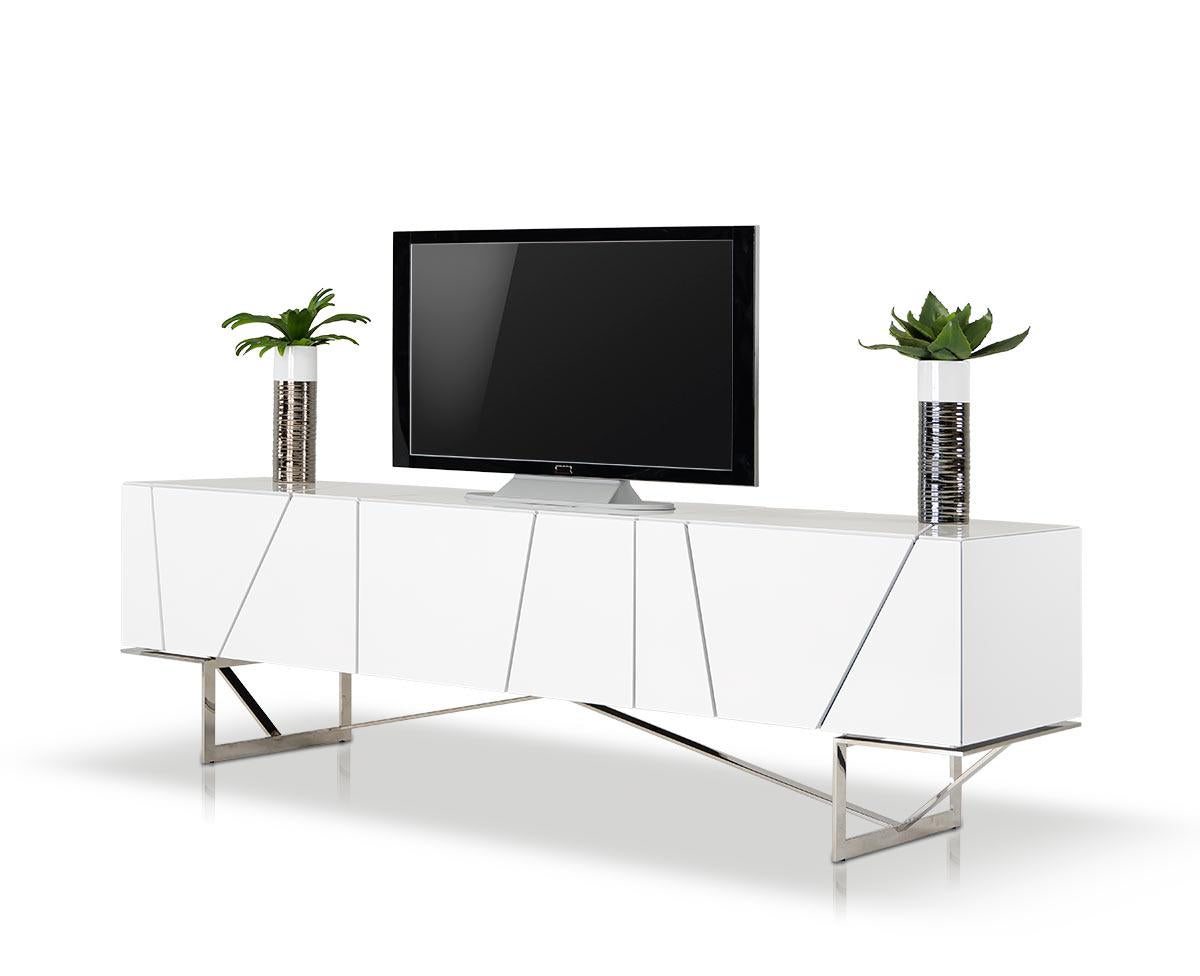 Vig Furniture Rostock Modern White TV Stand