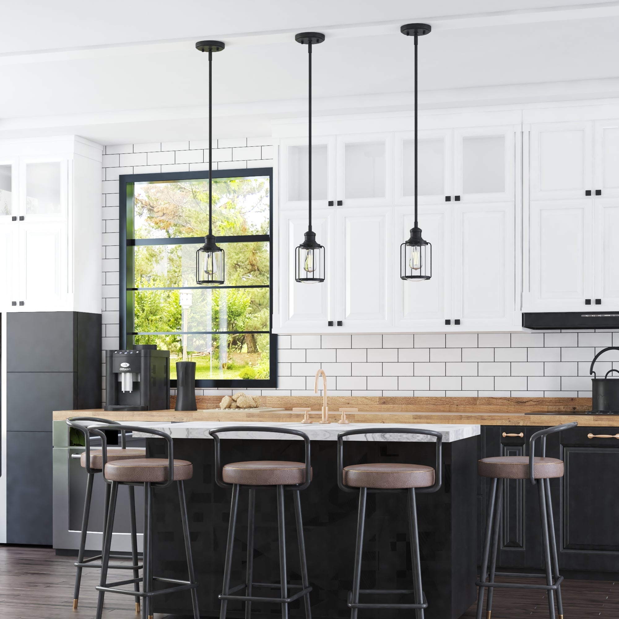 Lincoln Woods, Pendant Light, One Light, Matte Black