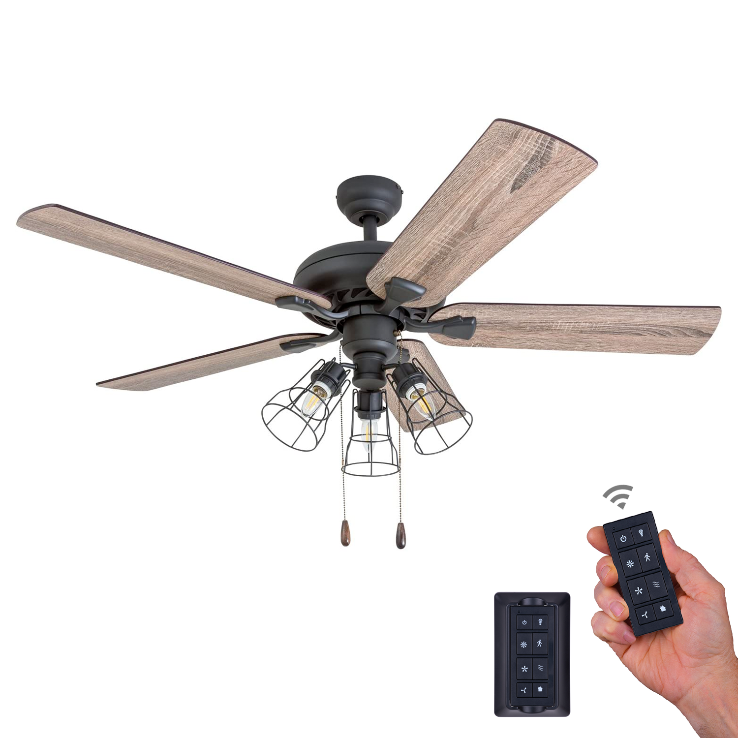 52 Inch Lincoln Woods, Bronze, Remote Control, Ceiling Fan