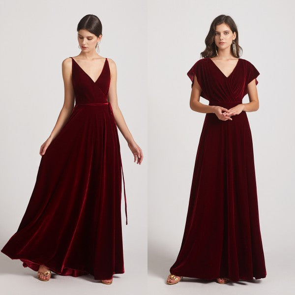 red velvet bridesmaid dresses