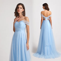 Sweetheart Backless Floor Length Tulle Convertible Bridesmaid Dresses