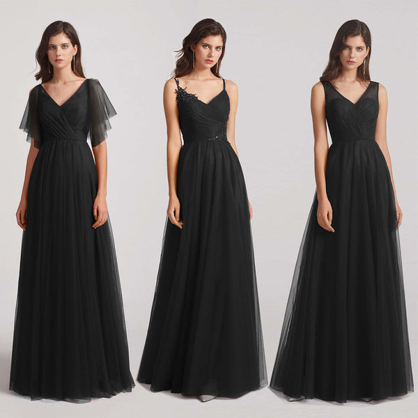 black bridesmaid dresses