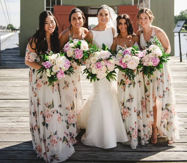 floral bridesmaid dresses