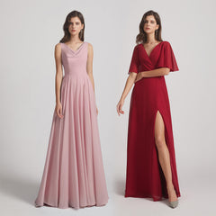 long chiffon bridesmaid dresses