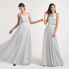 two pieces bridesmaid dresses