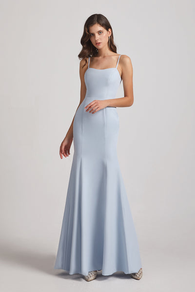 long satin mermaid bridesmaid dress