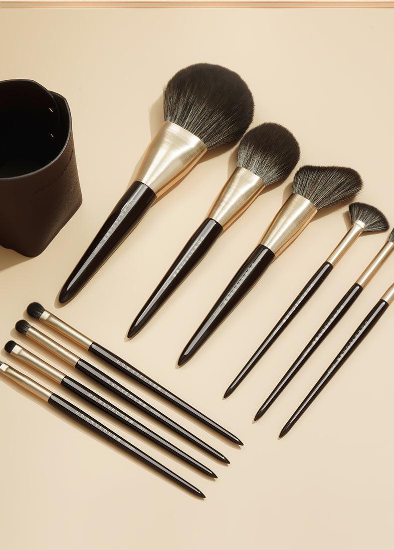 Rownyeon GSH Portable Makeup Fiber Brush 10-in-Set RY005