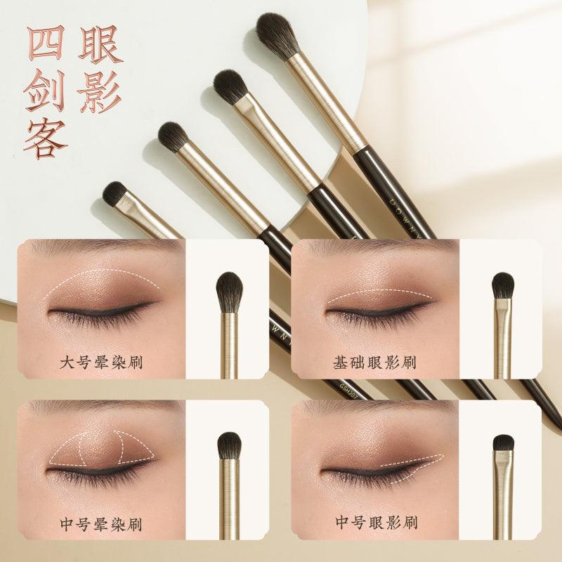 Rownyeon GSH Portable Makeup Fiber Brush 10-in-Set RY005