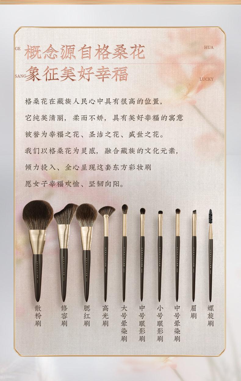 Rownyeon GSH Portable Makeup Fiber Brush 10-in-Set RY005