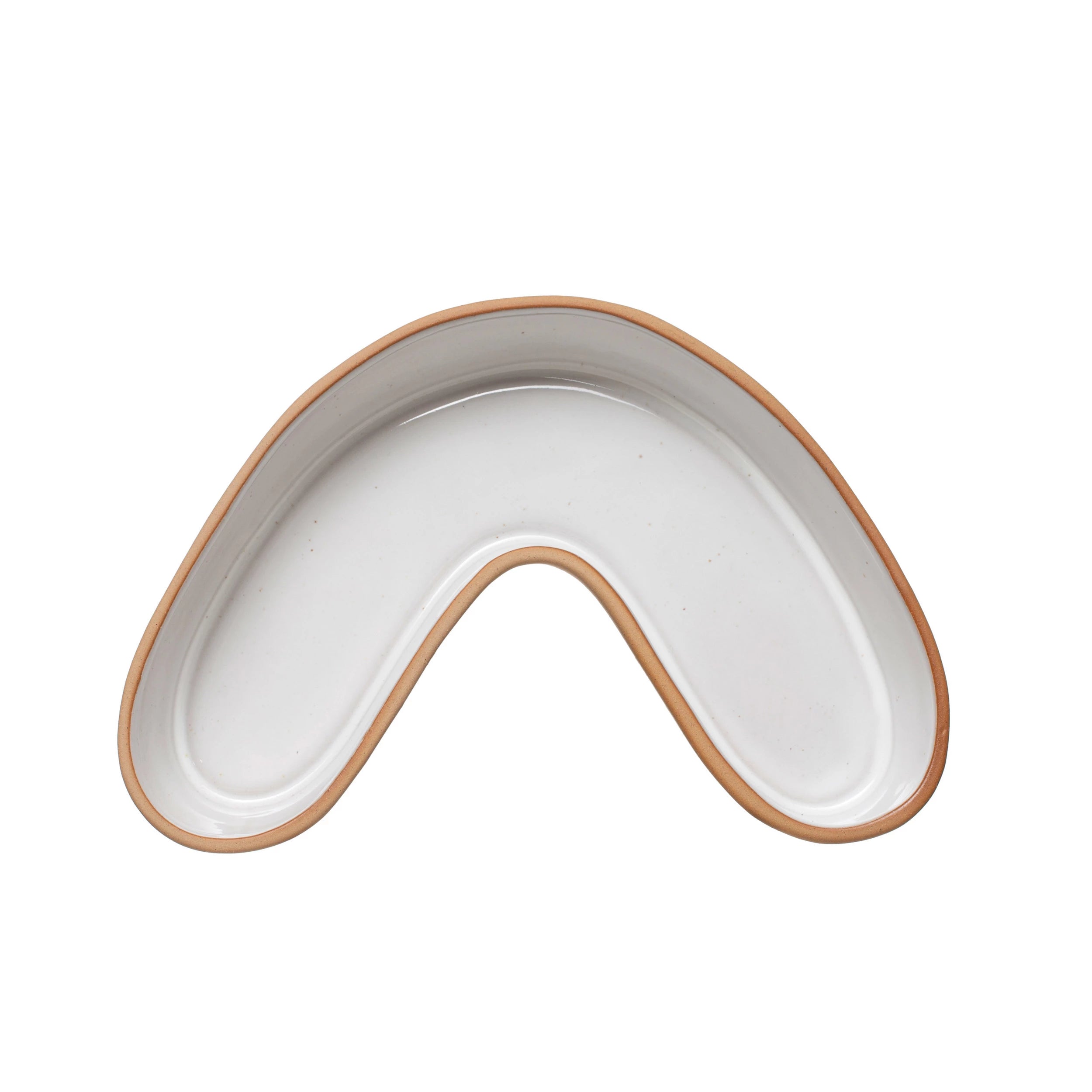 Stoneware Enameled U-Shaped Dish