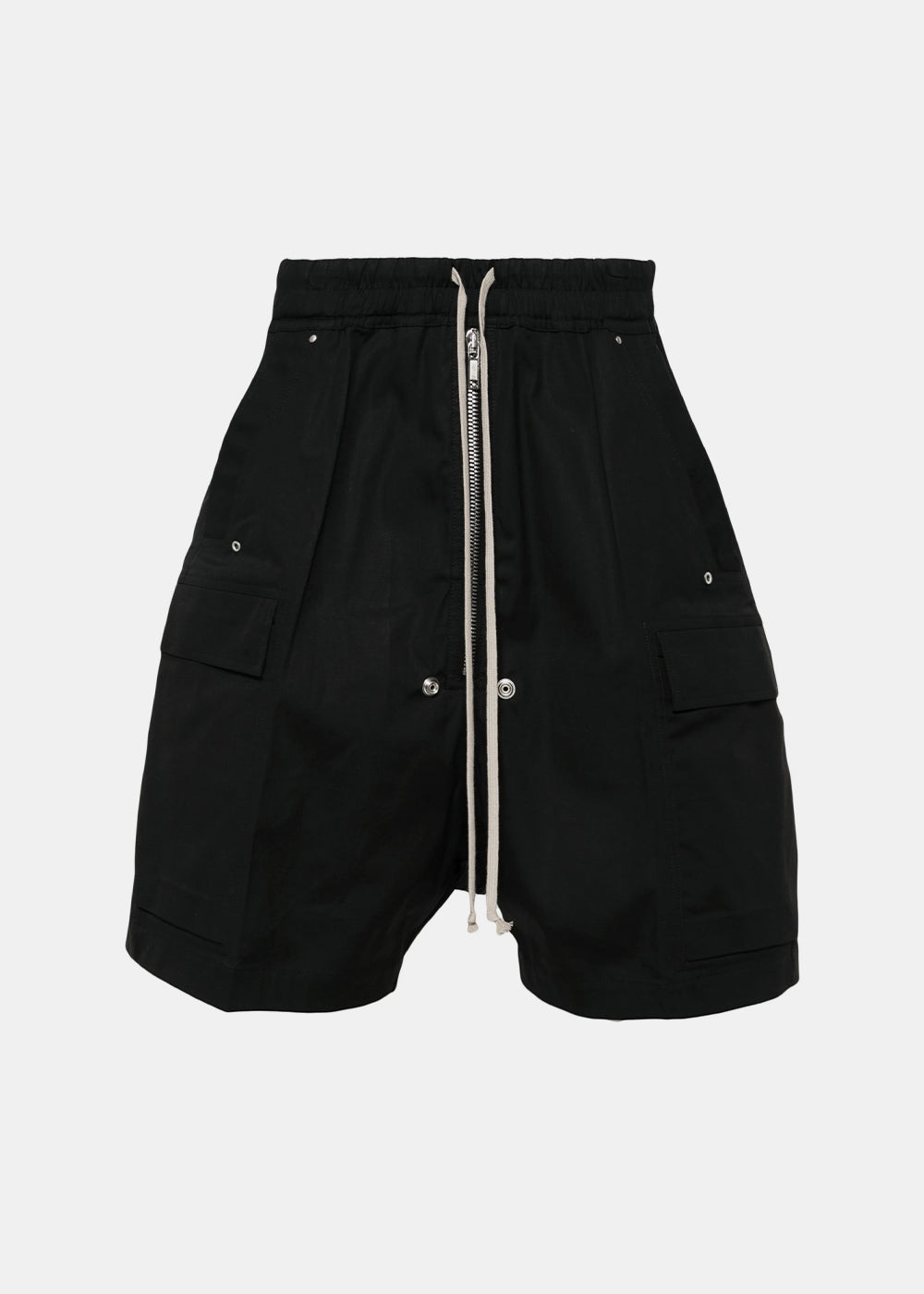RICK OWENS Black Drop-Crotch Bermuda Shorts
