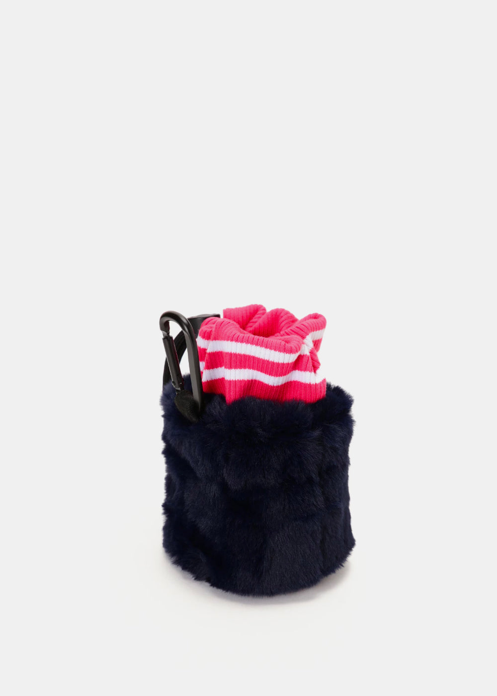 PEARLY GATES Navy Faux Fur Ball Pouch