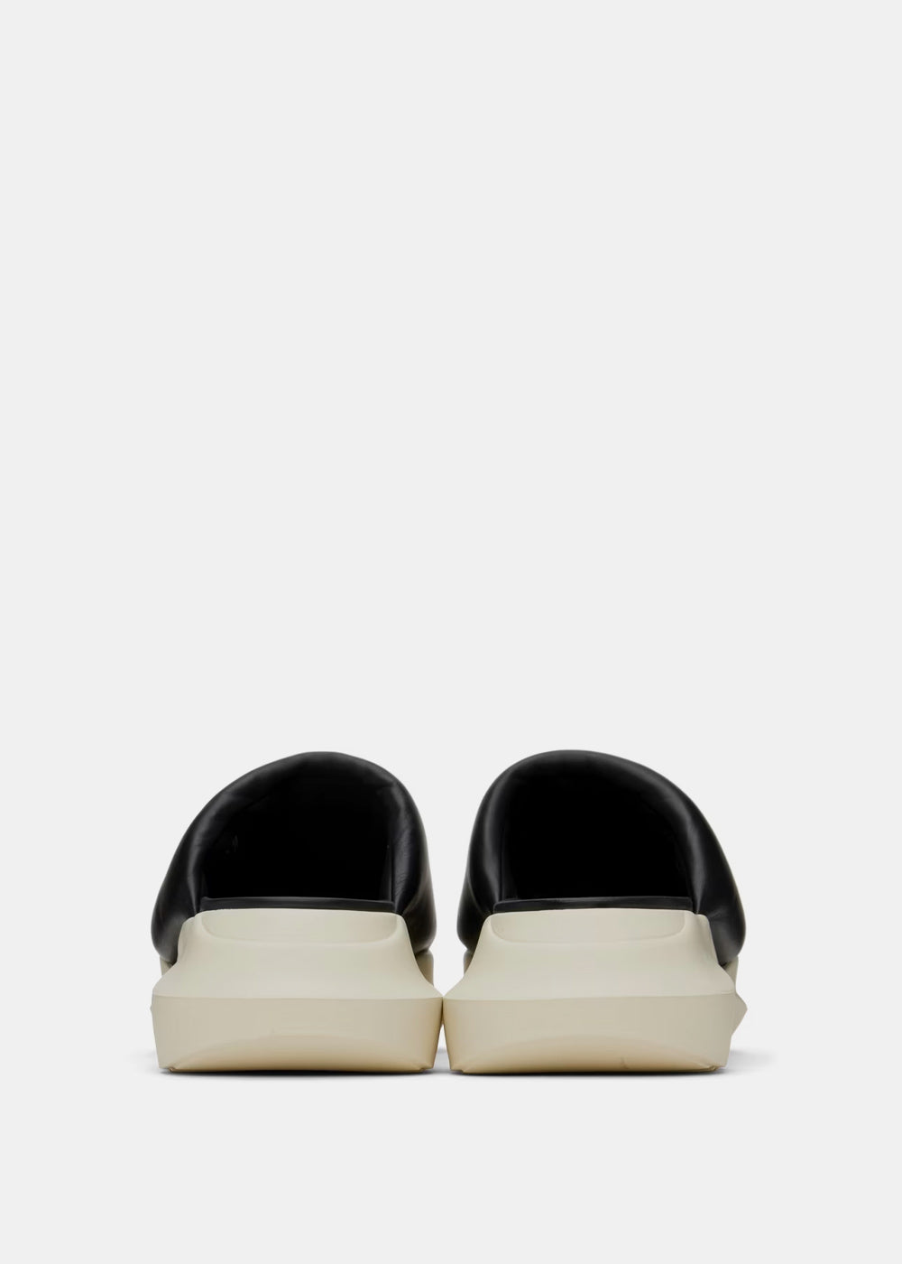 RICK OWENS Black Leather Platform Sliders