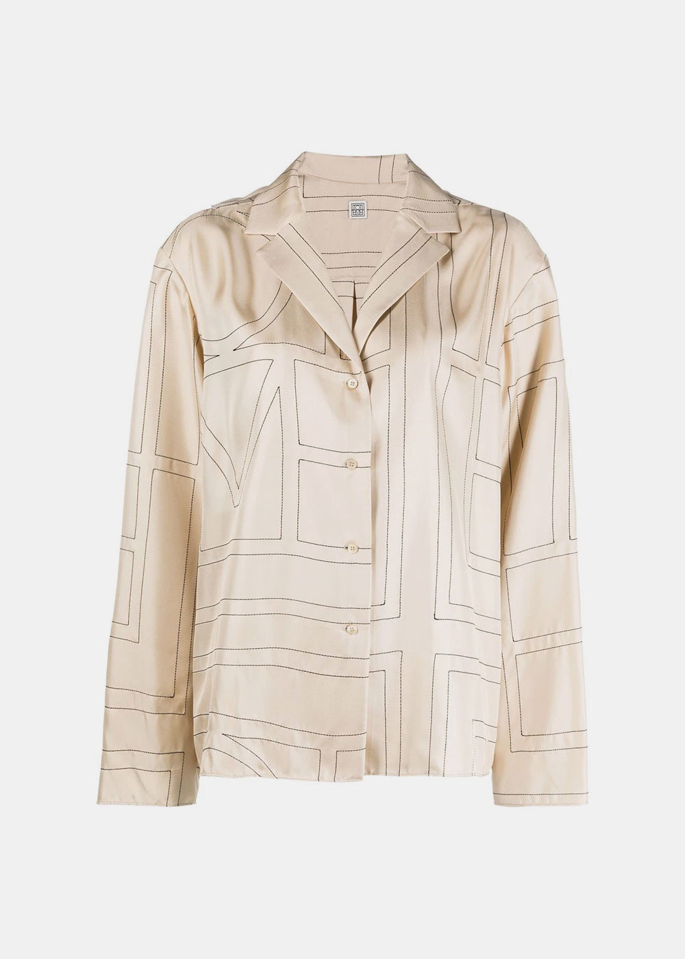 TOTEME Ivory Monogram Silk Pyjama Shirt