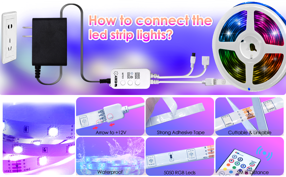 how to connect the led strip light