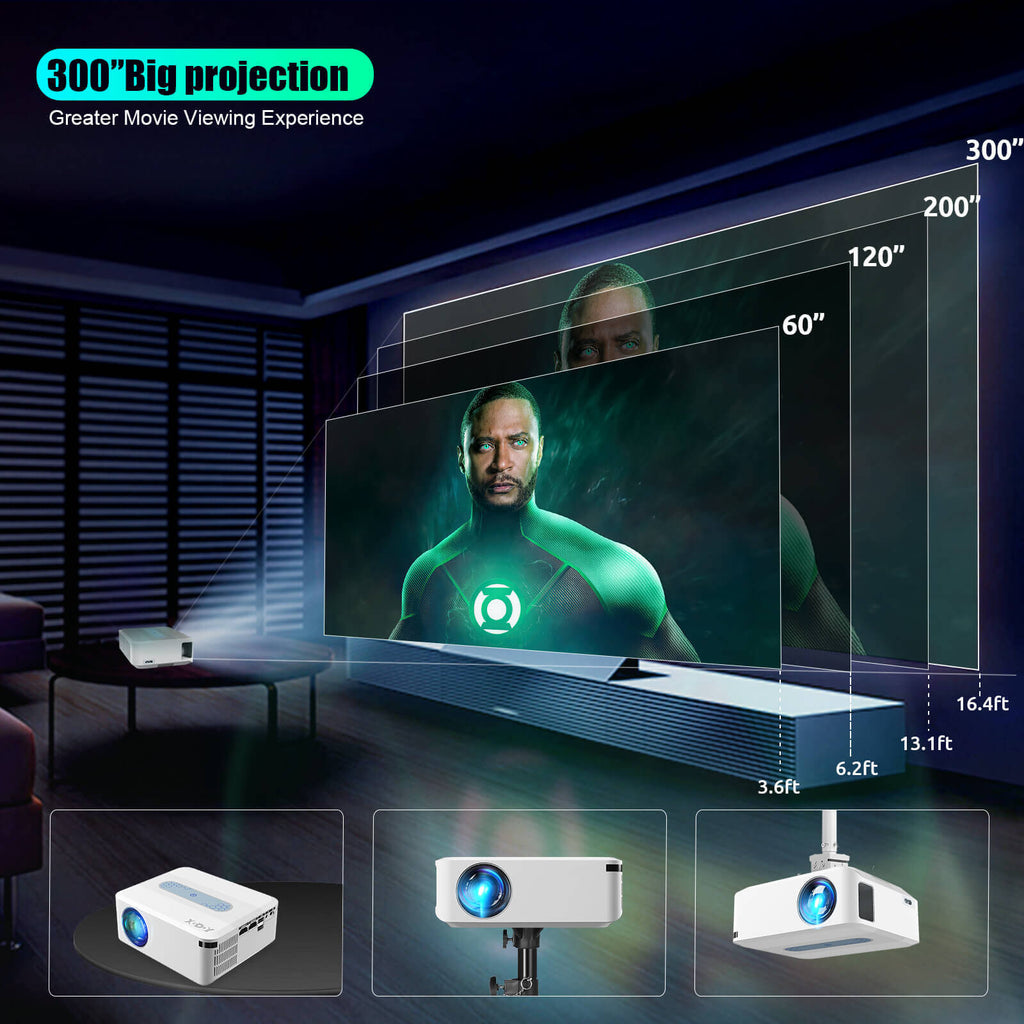 XGODY X1 Native Movie 4K Projector Built-in Android System, 9500 Lux W